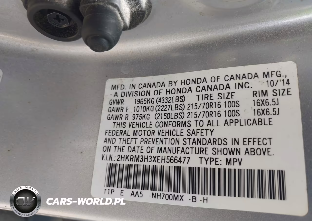2014 Honda Cr-V Lx VIN:2HKRM3H3XEH566477 - 9