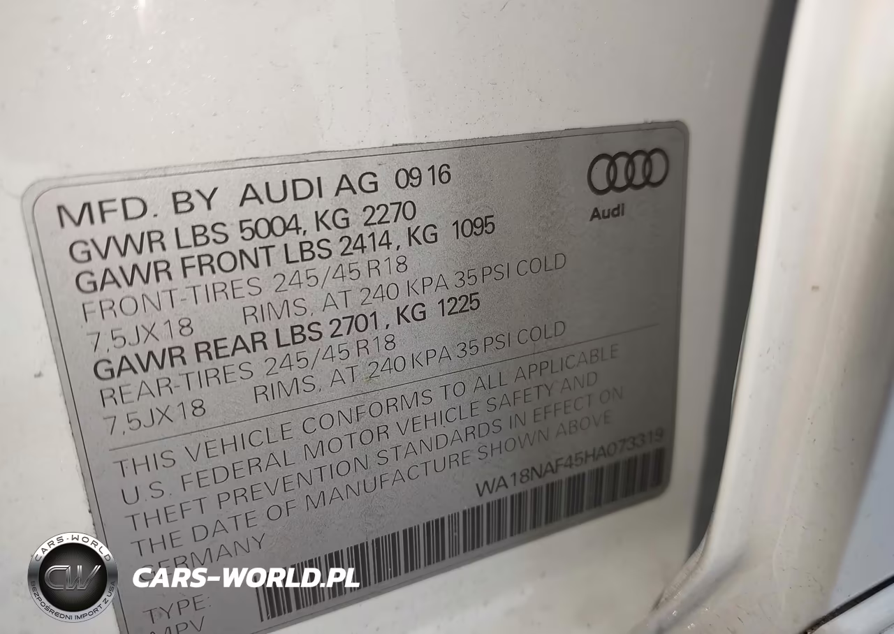 2017 Audi Allroad Premium Plus VIN:WA18NAF45HA073319 - 9