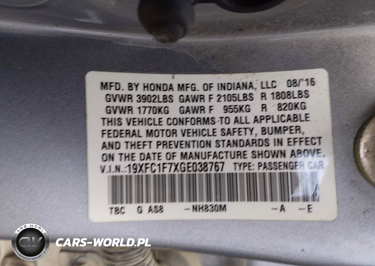 2016 Honda Civic Ex-L VIN:19XFC1F7XGE038767 - 9