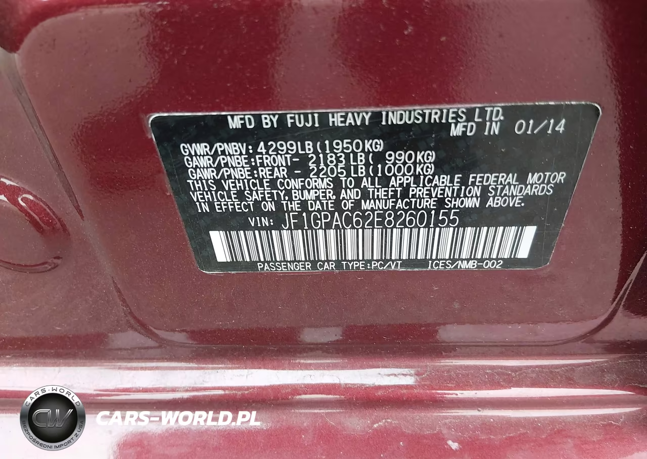2014 Subaru Impreza 2.0I Premium VIN:JF1GPAC62E8260155 - 9