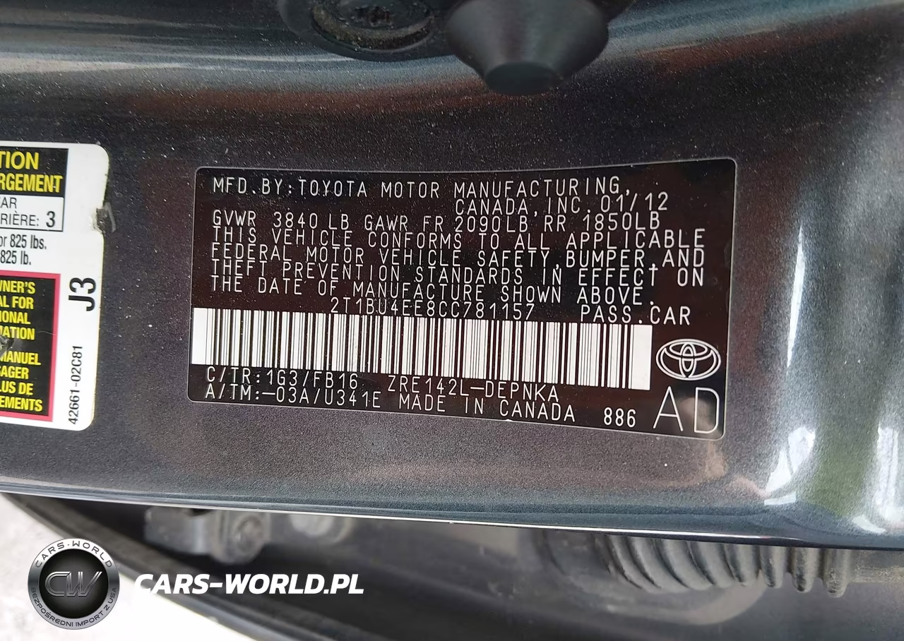 2012 Toyota Corolla Le VIN:2T1BU4EE8CC781157 - 9