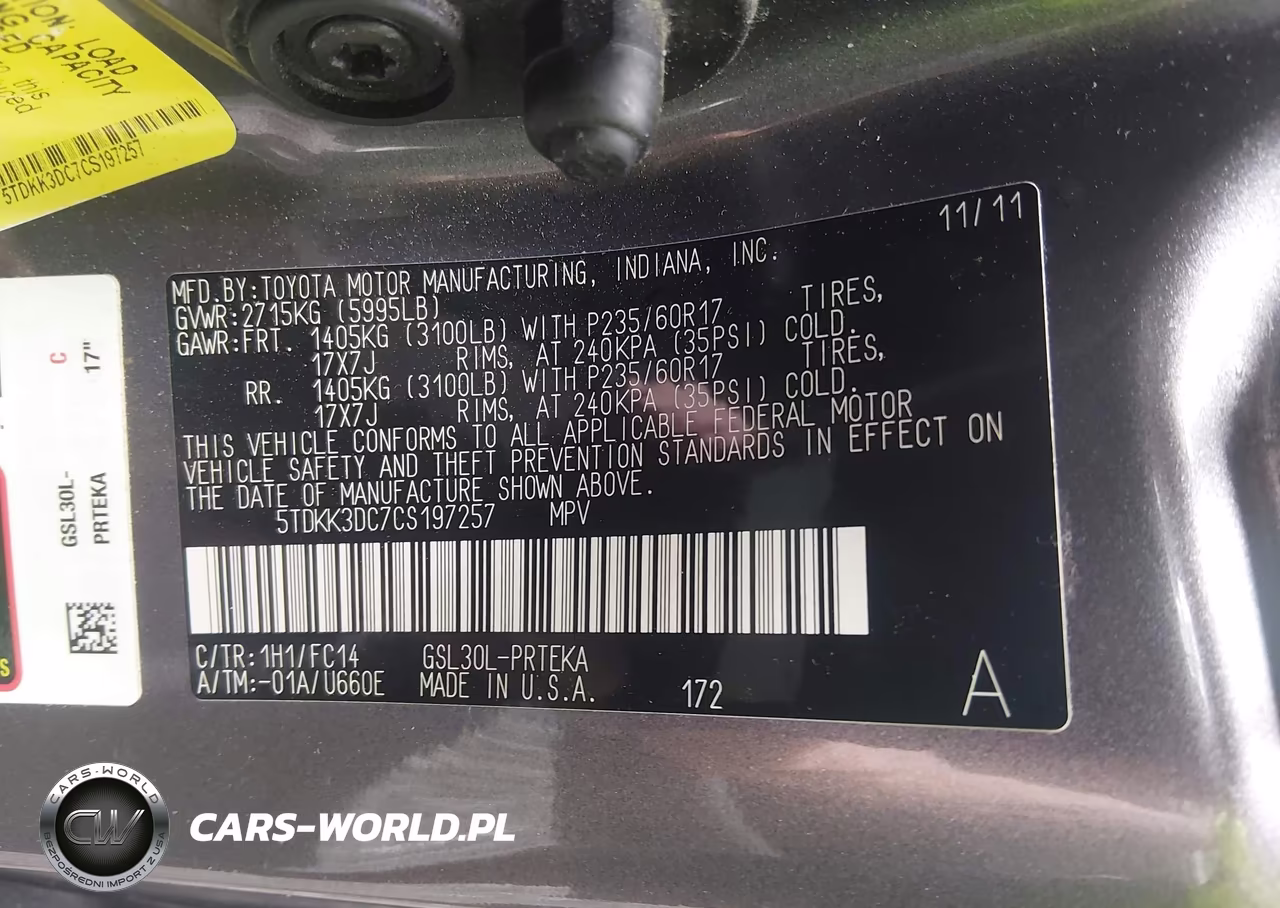 2012 Toyota Sienna Le V6 8 Passenger VIN:5TDKK3DC7CS197257 - 9
