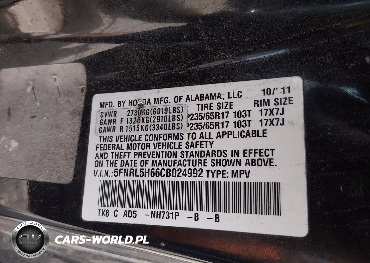 2012 Honda Odyssey Ex-L VIN:5FNRL5H66CB024992 - 9