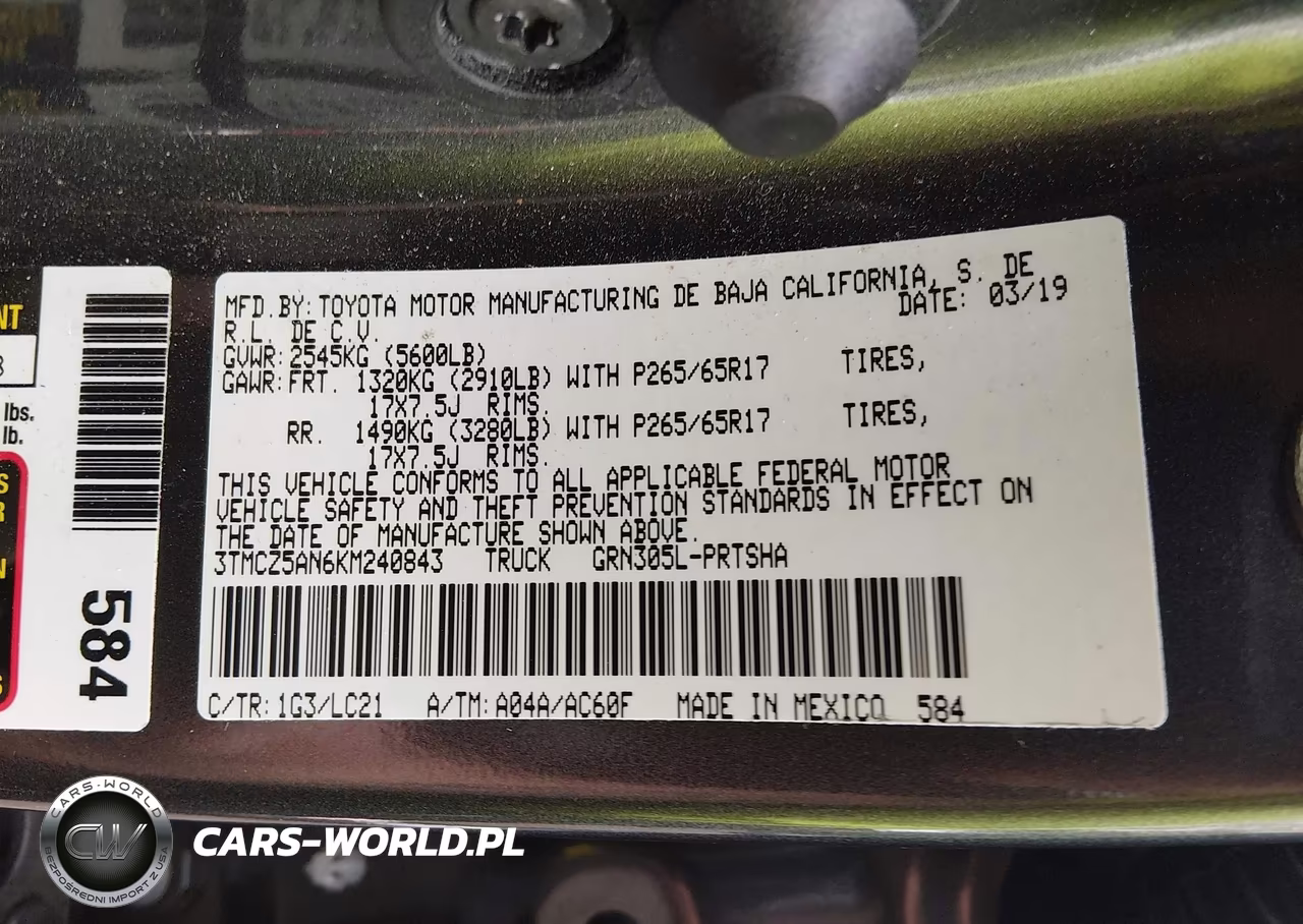 2019 Toyota Tacoma Trd Sport VIN:3TMCZ5AN6KM240843 - 9