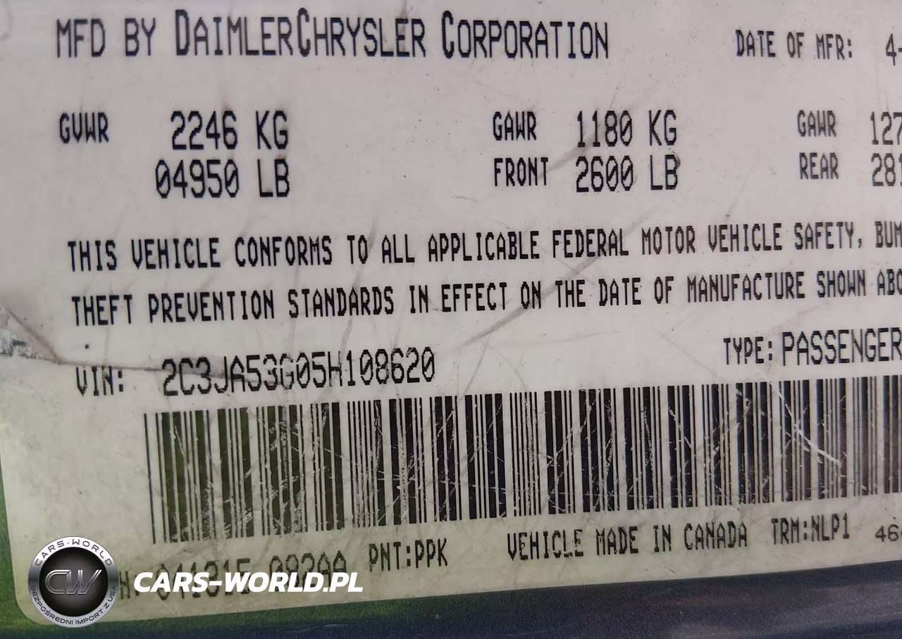 2005 Chrysler 300 Touring VIN:2C3JA53G05H108620 - 9