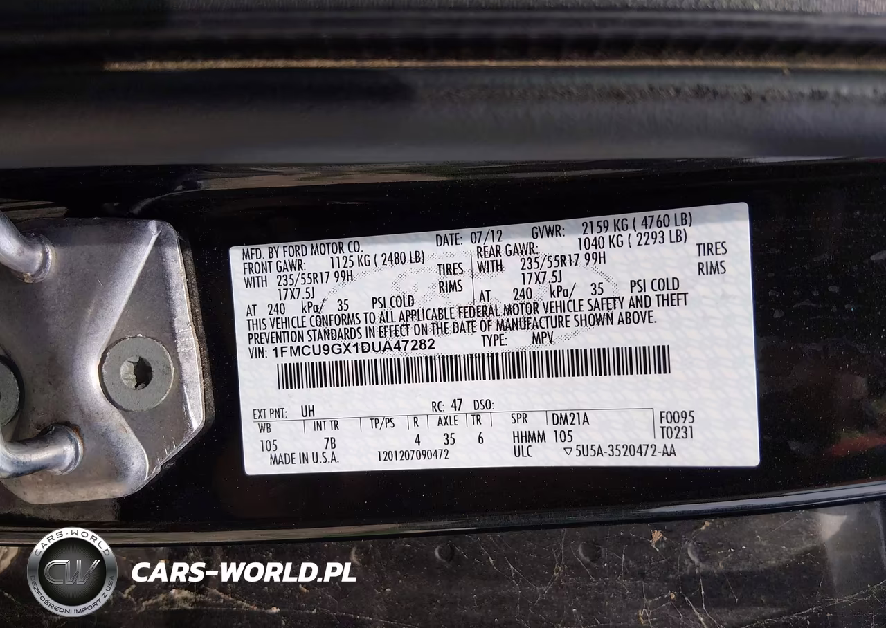2013 Ford Escape Se VIN:1FMCU9GX1DUA47282 - 9