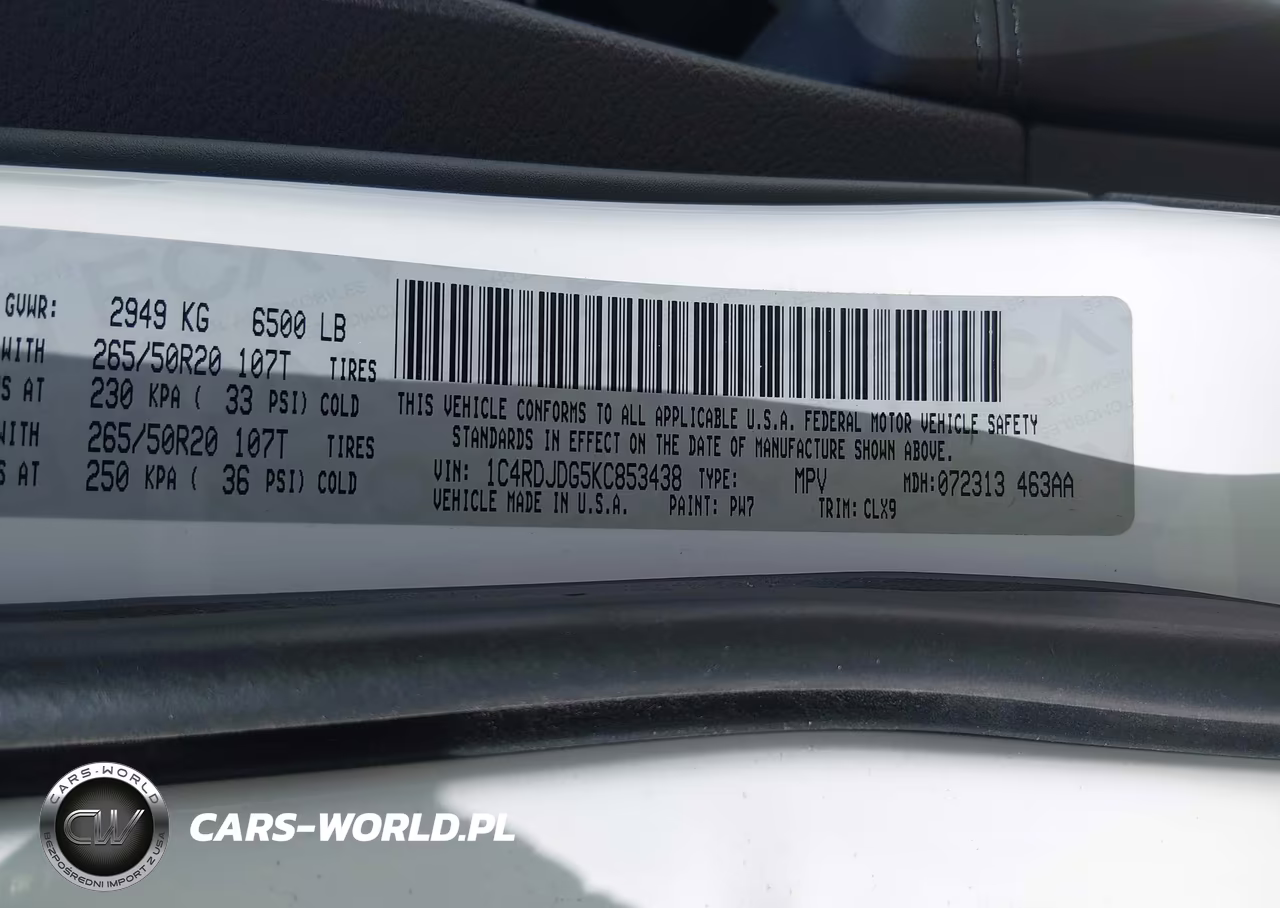 2019 Dodge Durango Gt Plus Awd VIN:1C4RDJDG5KC853438 - 9