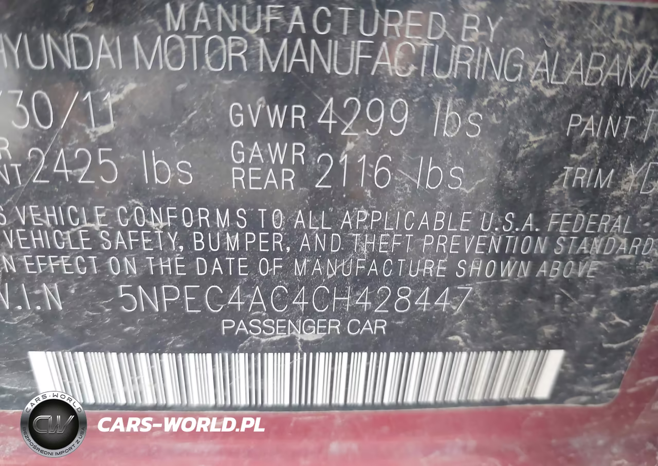 2012 Hyundai Sonata Limited VIN:5NPEC4AC4CH428447 - 9