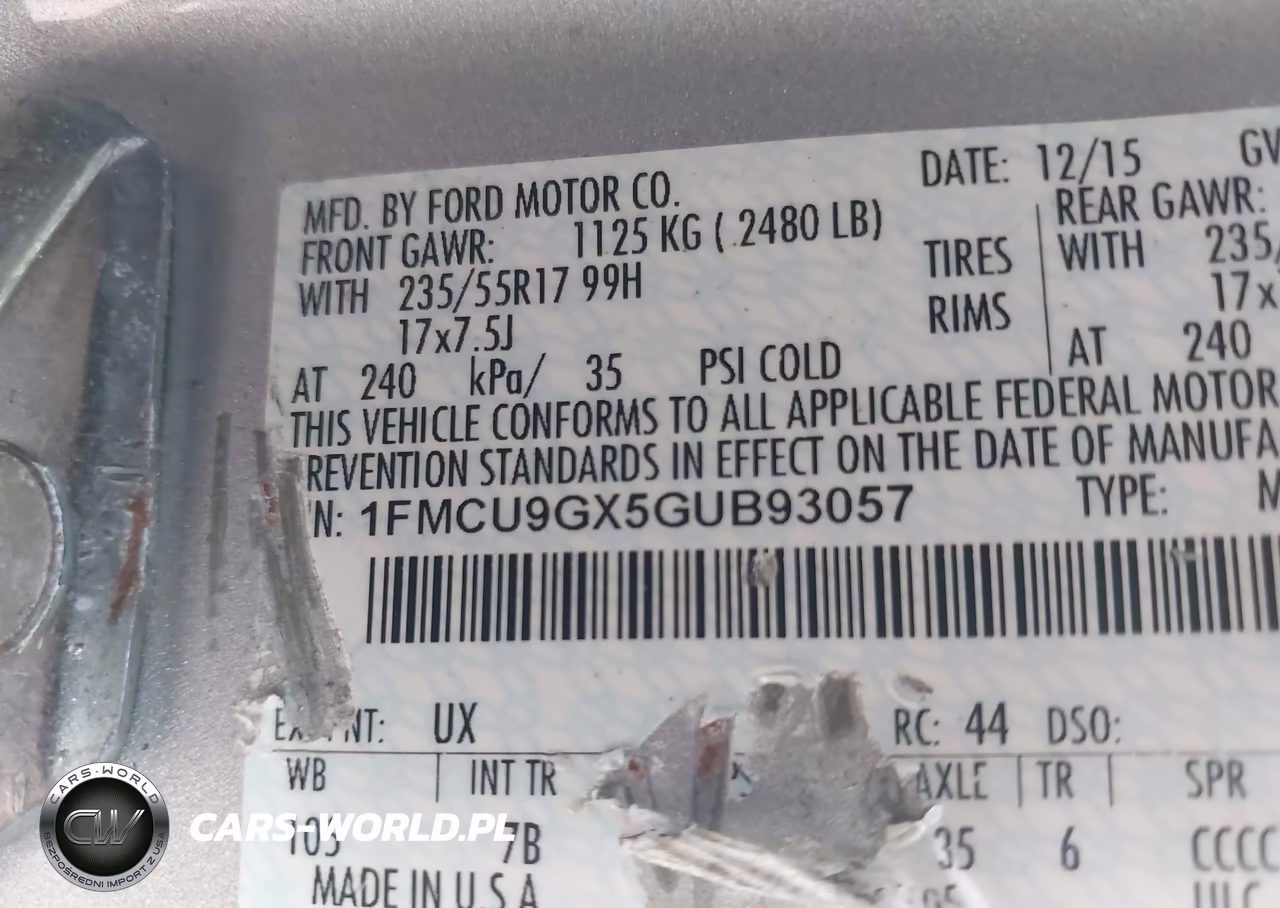 2016 Ford Escape Se VIN:1FMCU9GX5GUB93057 - 9