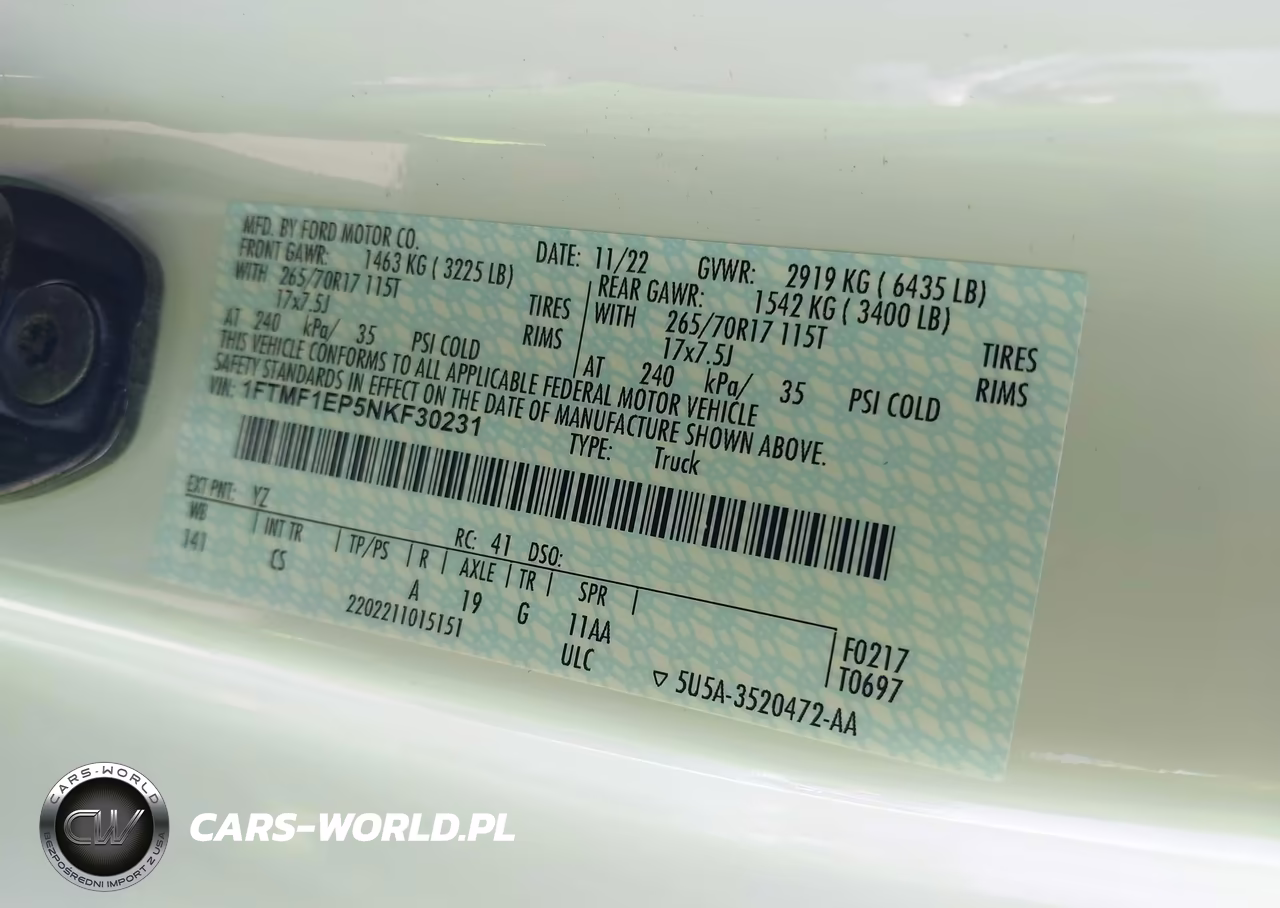 2022 Ford F-150 Xl VIN:1FTMF1EP5NKF30231 - 9
