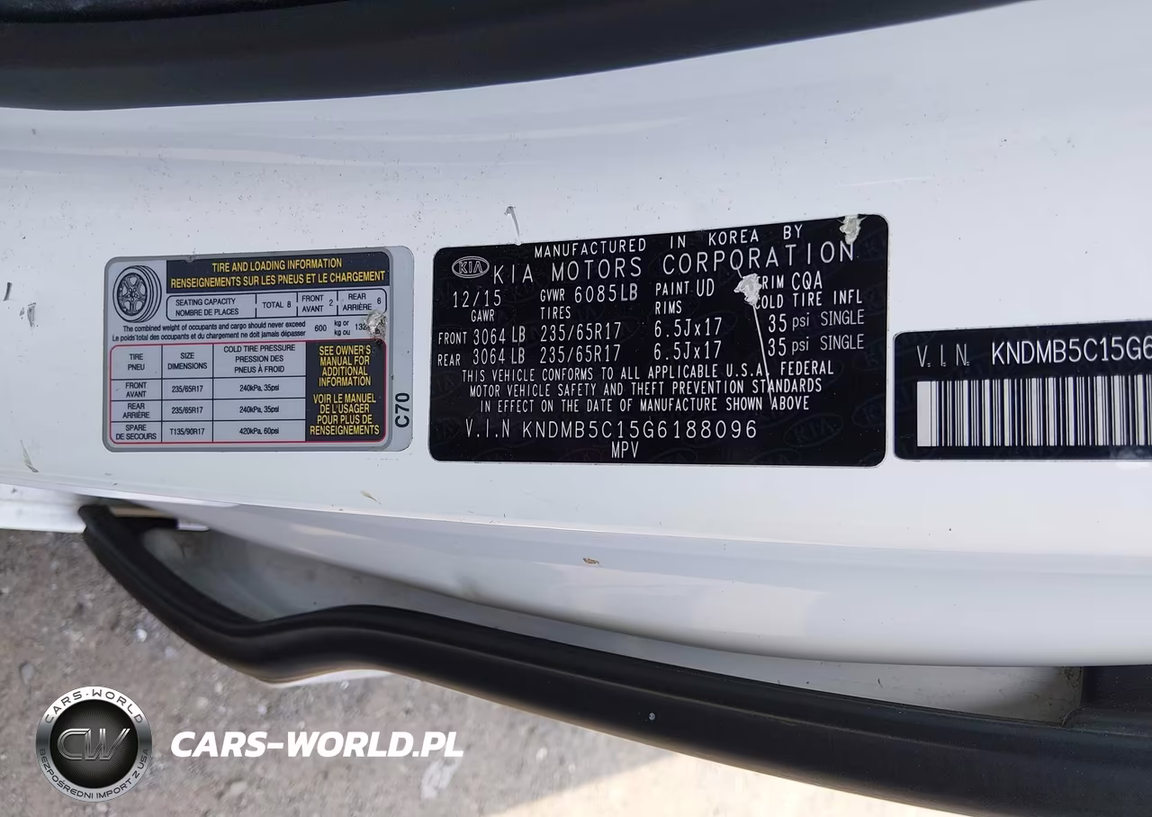 2016 Kia Sedona Lx VIN:KNDMB5C15G6188096 - 9