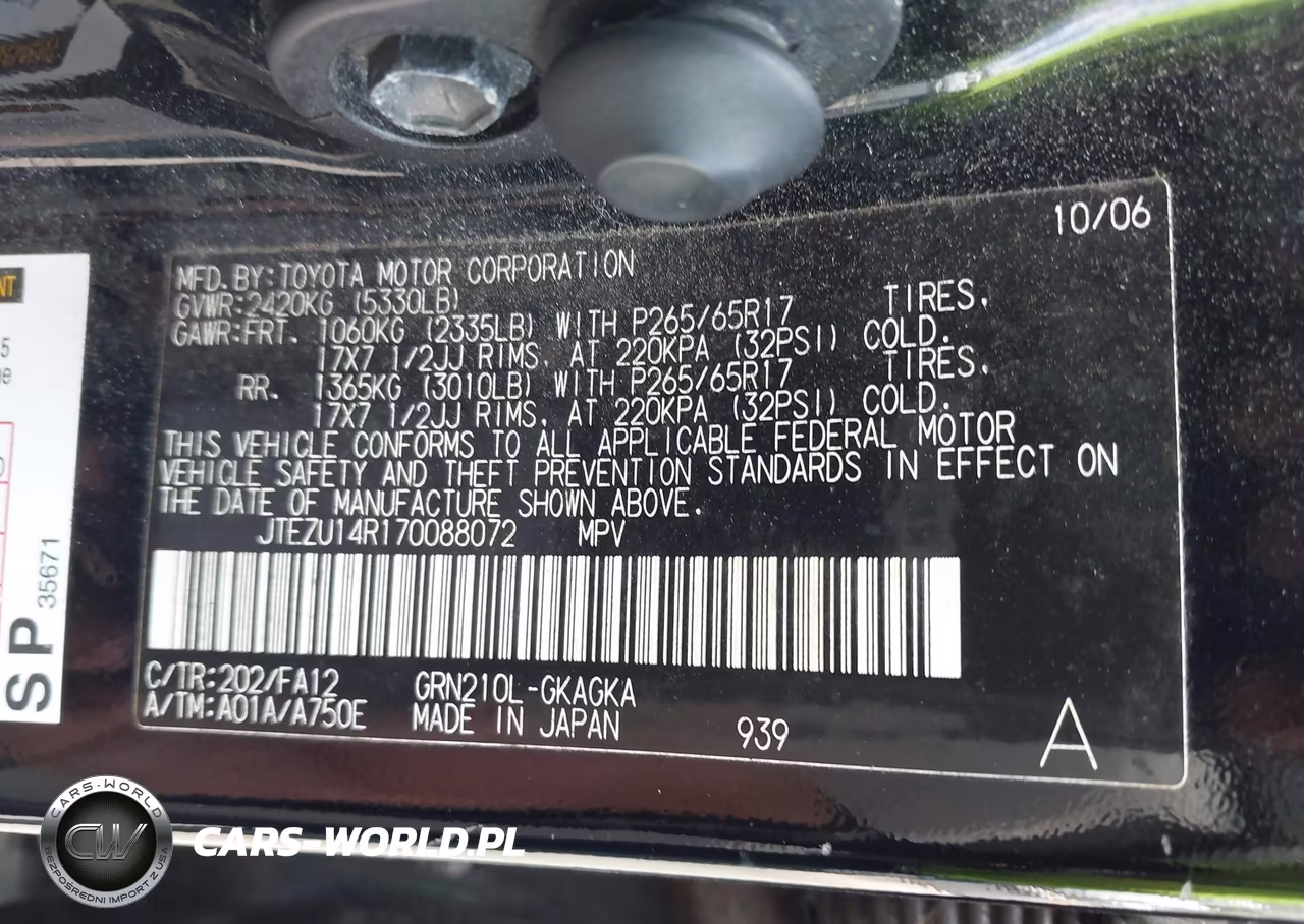 2007 Toyota 4Runner Sr5 VIN:JTEZU14R170088072 - 9