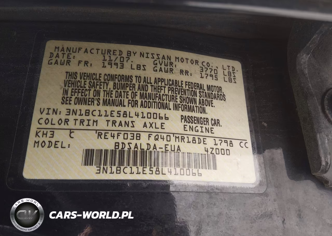 2008 Nissan Versa 1.8 S VIN:3N1BC11E58L410066 - 9