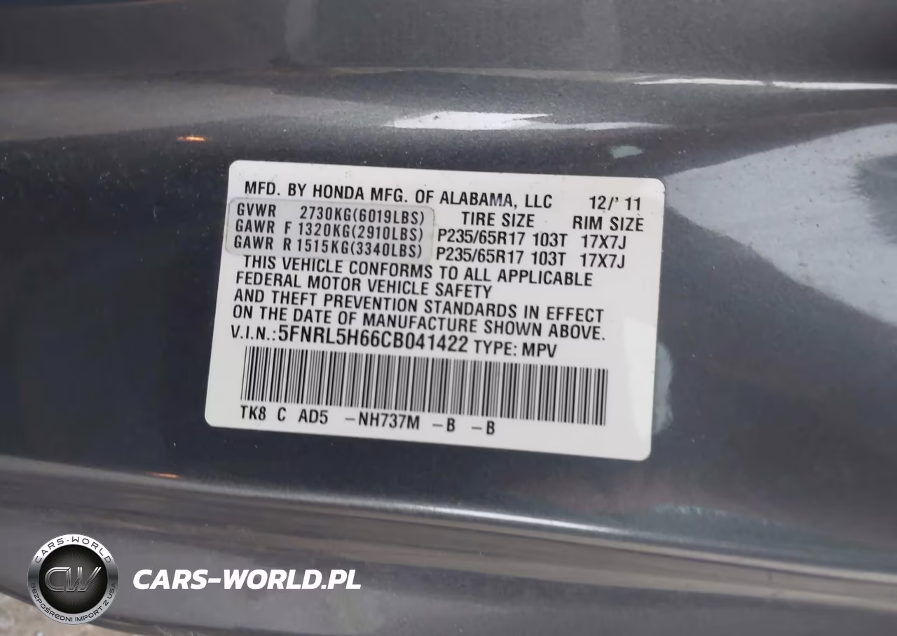 2012 Honda Odyssey Ex-L VIN:5FNRL5H66CB041422 - 9