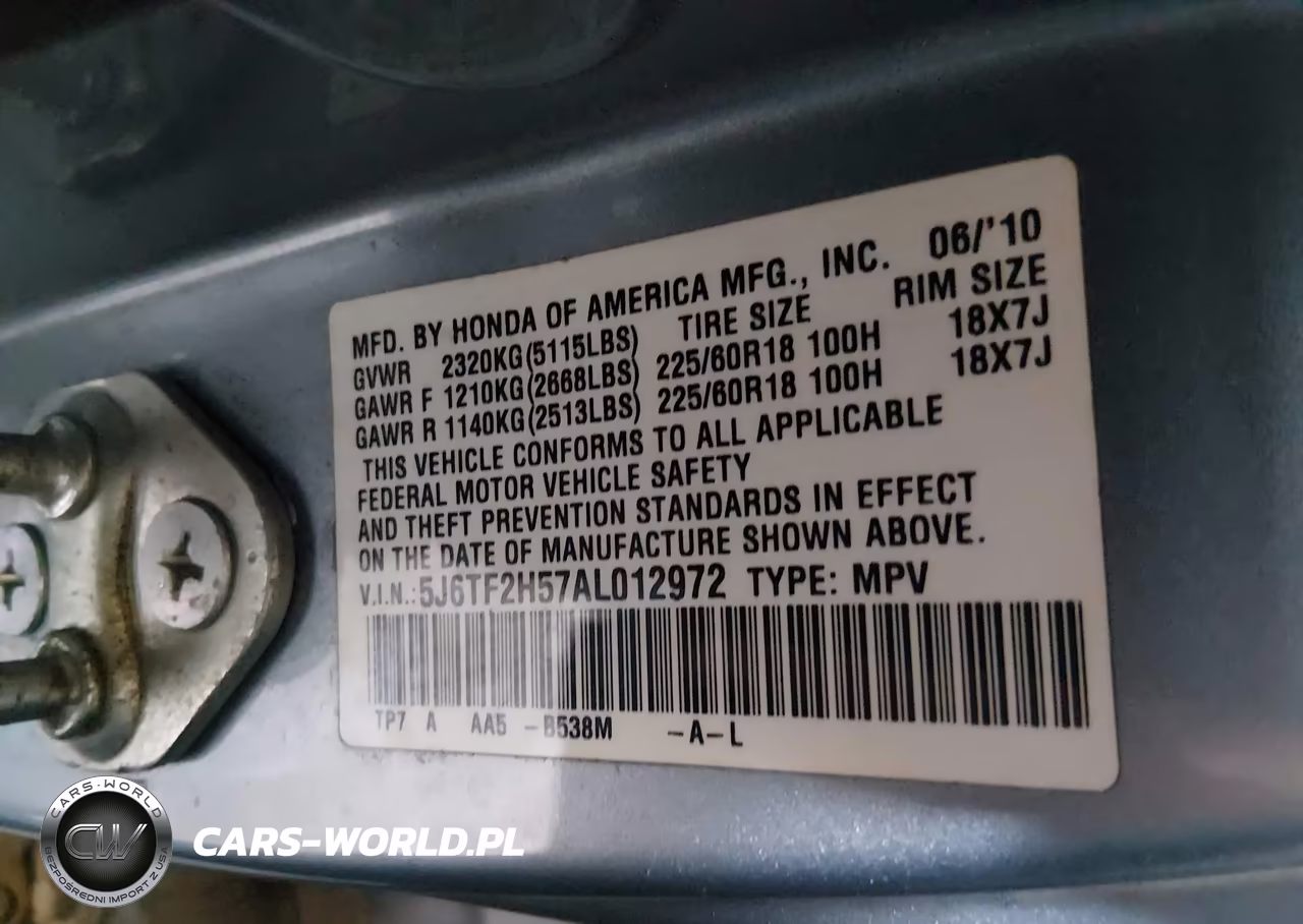 2010 Honda Accord Crosstour Ex-L VIN:5J6TF2H57AL012972 - 9