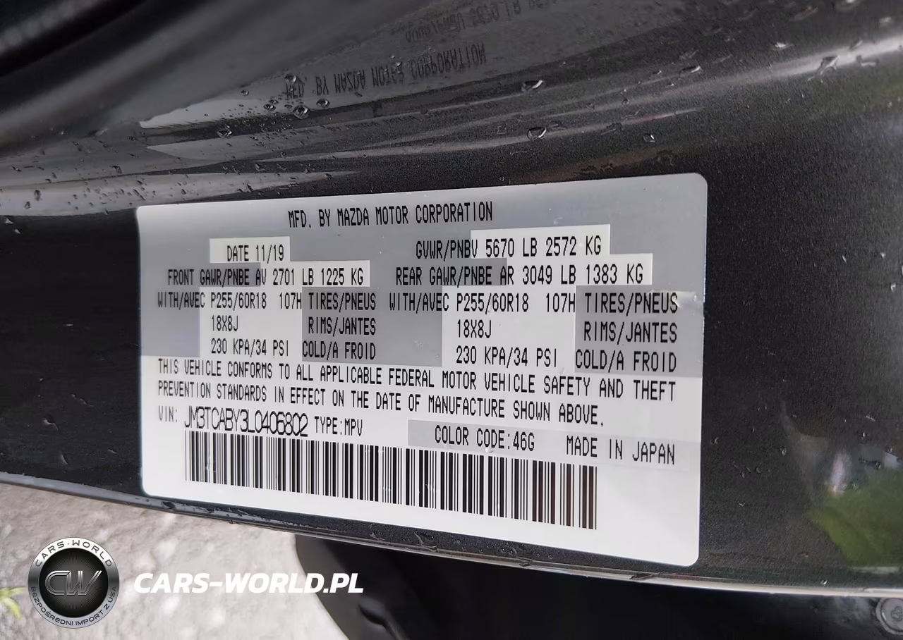 2020 Mazda Cx-9 Sport VIN:JM3TCABY3L0406802 - 9