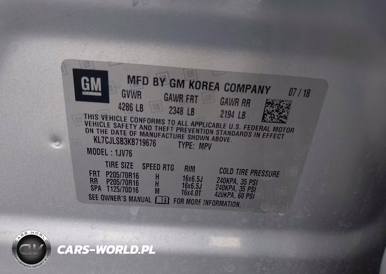 2019 Chevrolet Trax Lt VIN:KL7CJLSB3KB719676 - 9