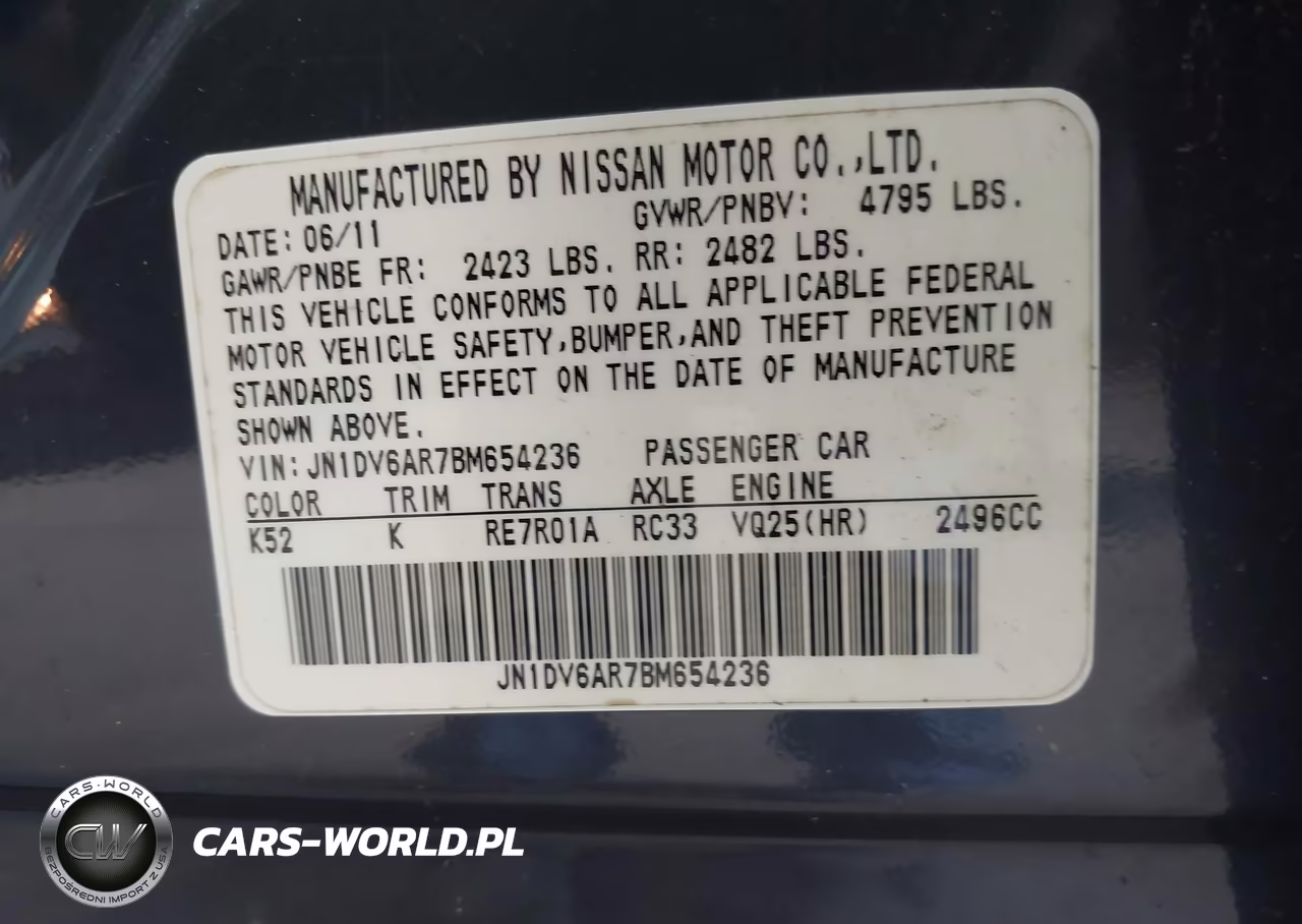 2011 Infiniti G25X VIN:JN1DV6AR7BM654236 - 9