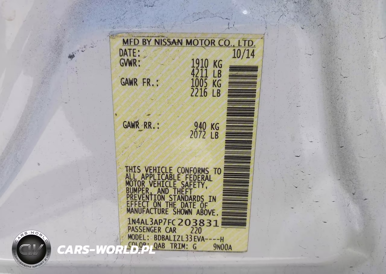 2015 Nissan Altima 2.5 Sv VIN:1N4AL3AP7FC203831 - 9
