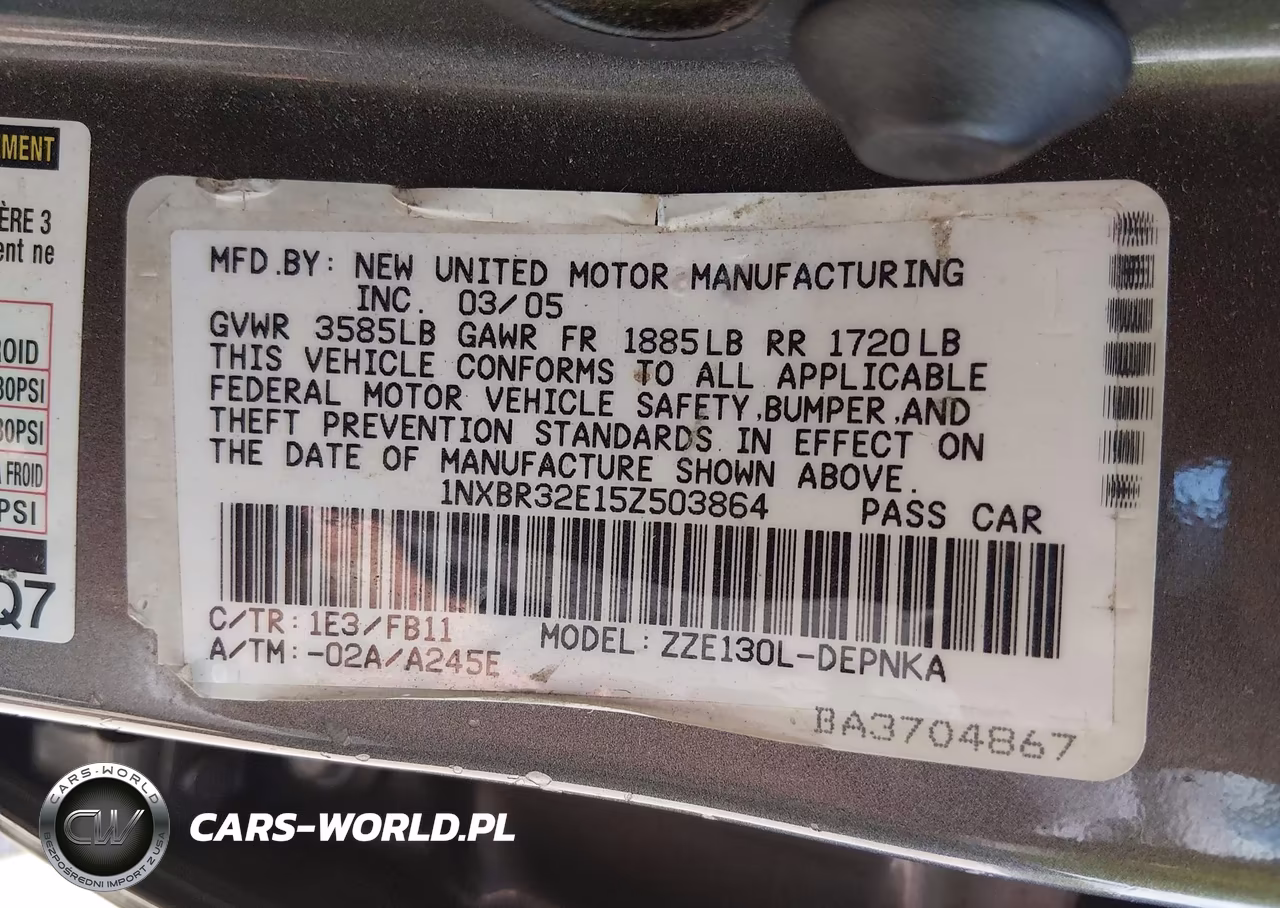 2005 Toyota Corolla Le VIN:1NXBR32E15Z503864 - 9