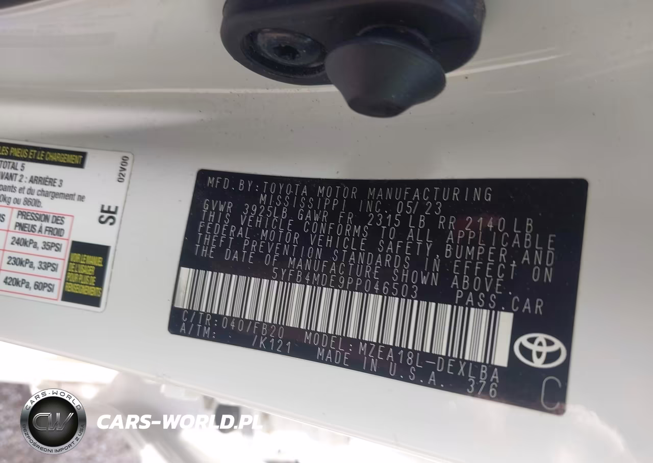 2023 Toyota Corolla Le VIN:5YFB4MDE9PP046503 - 9