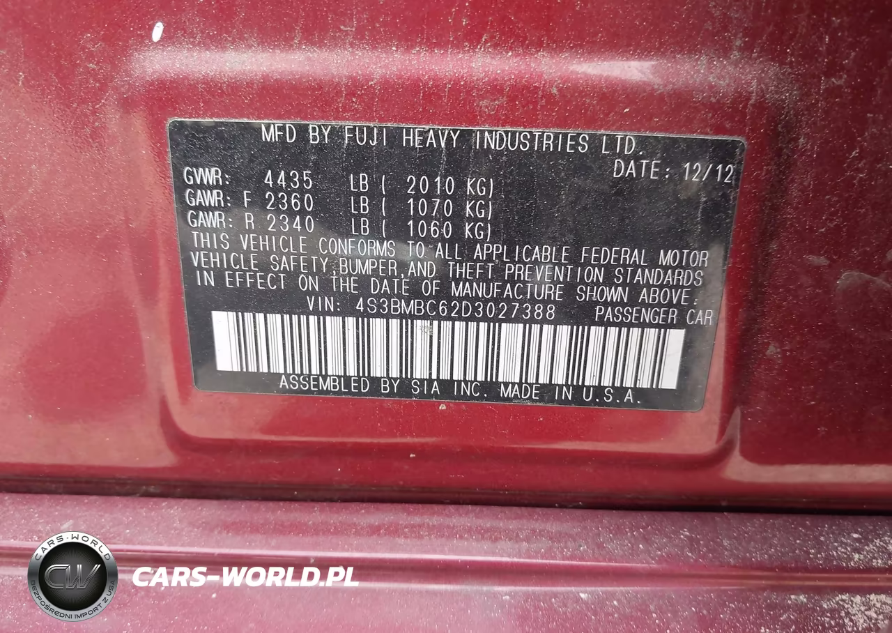 2013 Subaru Legacy 2.5I Premium VIN:4S3BMBC62D3027388 - 9