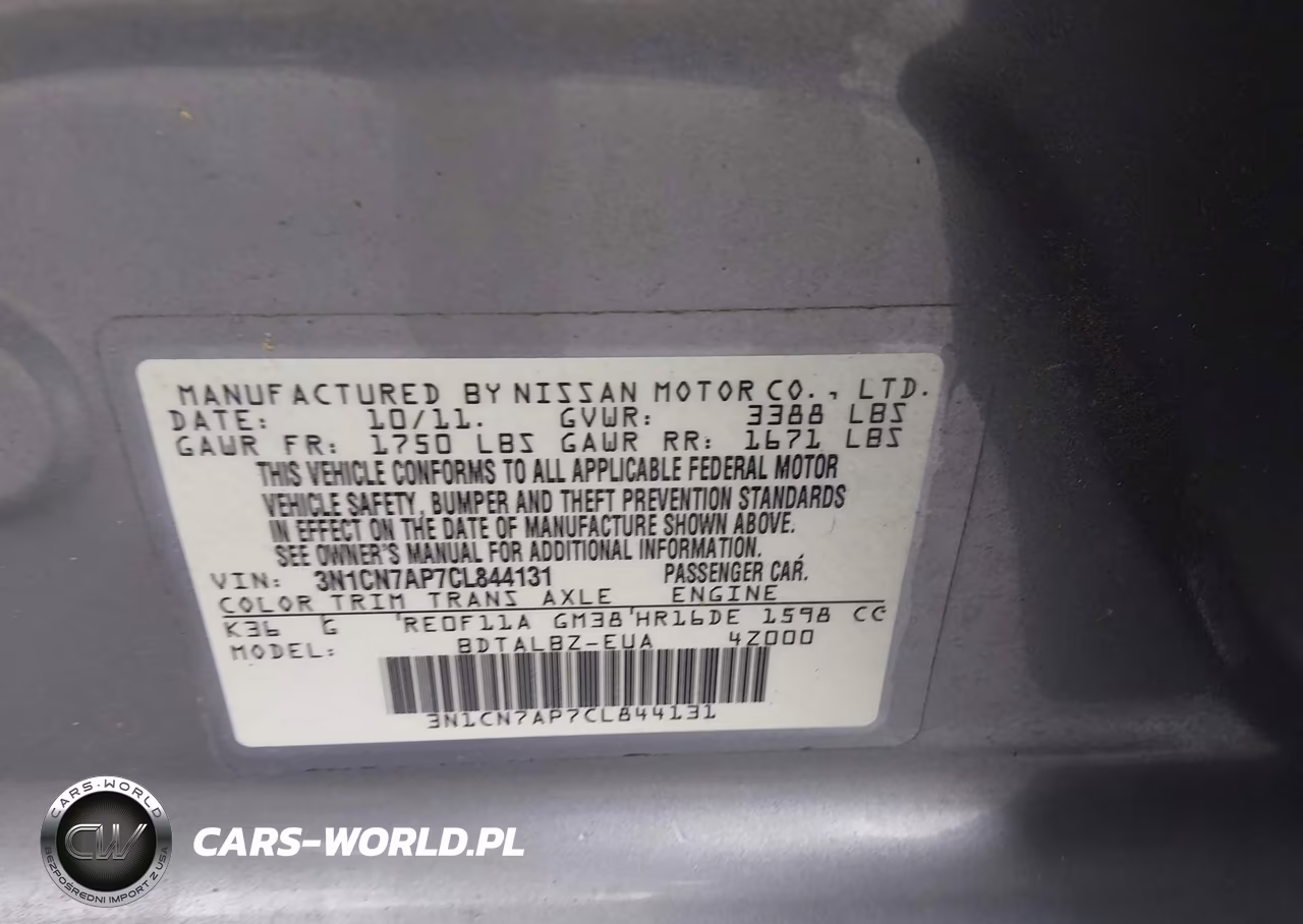 2012 Nissan Versa 1.6 Sv VIN:3N1CN7AP7CL844131 - 9