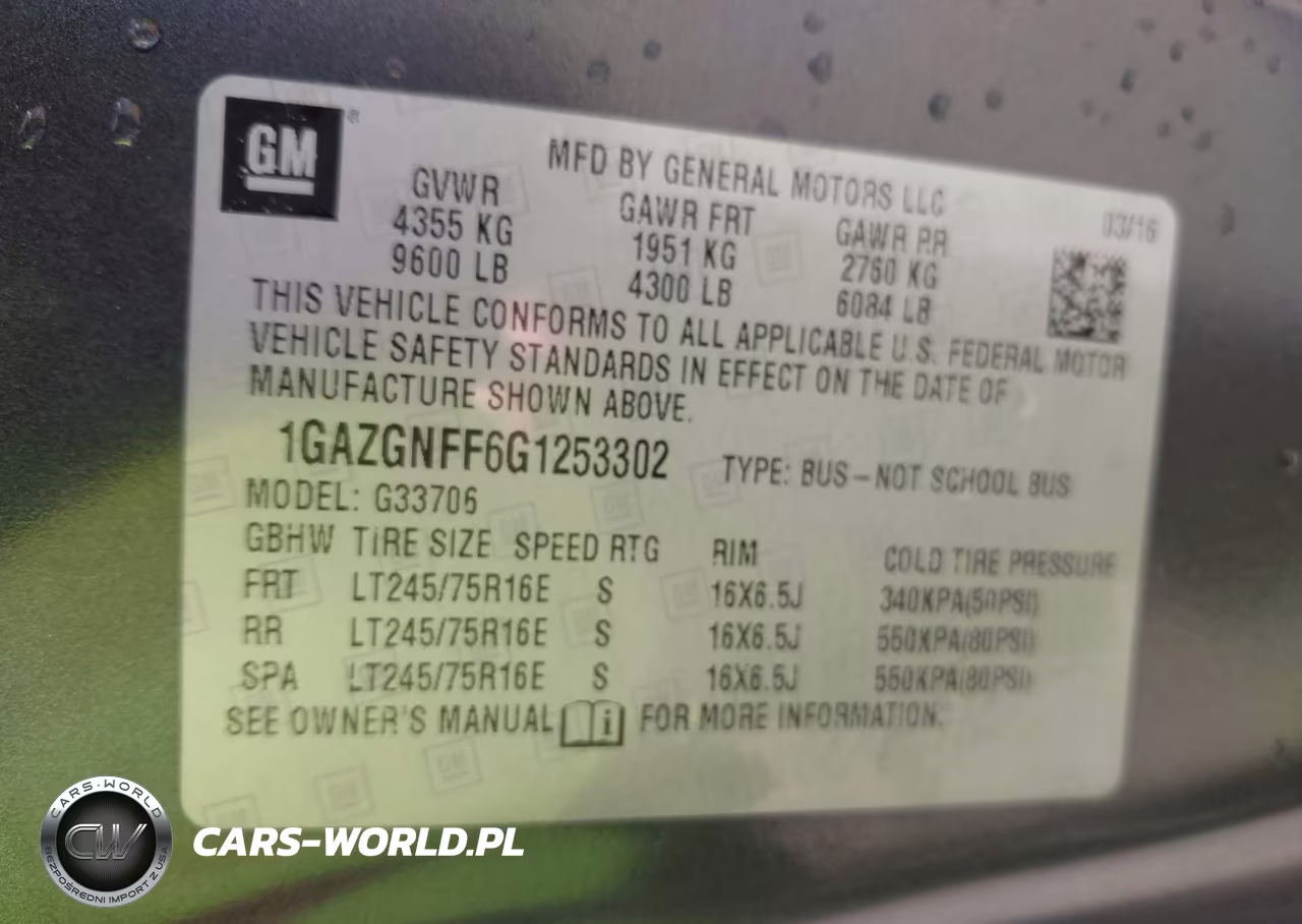 2016 Chevrolet Express 3500 Ls VIN:1GAZGNFF6G1253302 - 9