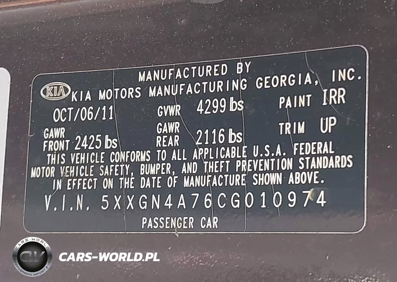 2012 Kia Optima Ex VIN:5XXGN4A76CG010974 - 9