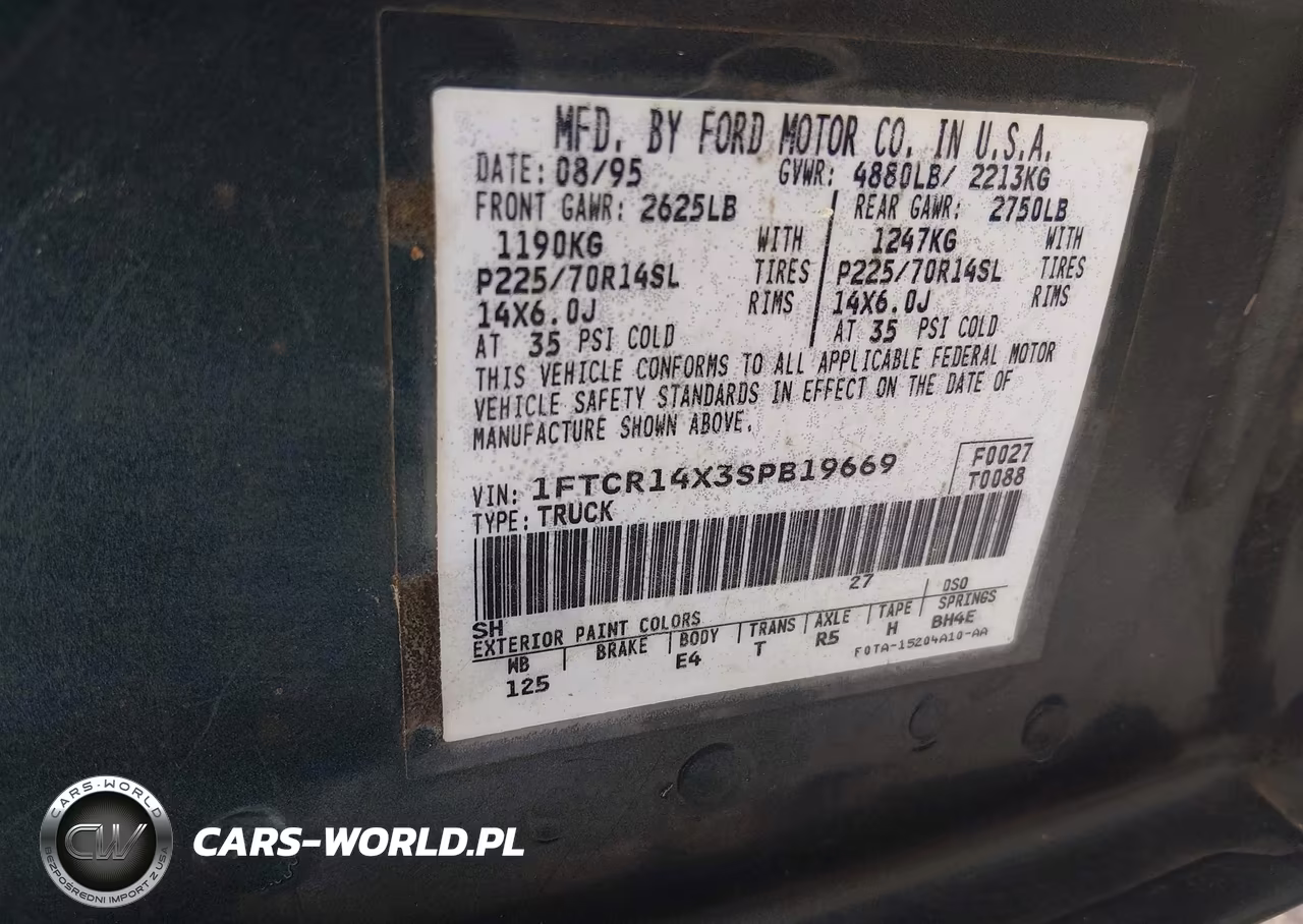 1995 Ford Ranger Super Cab VIN:1FTCR14X3SPB19669 - 9