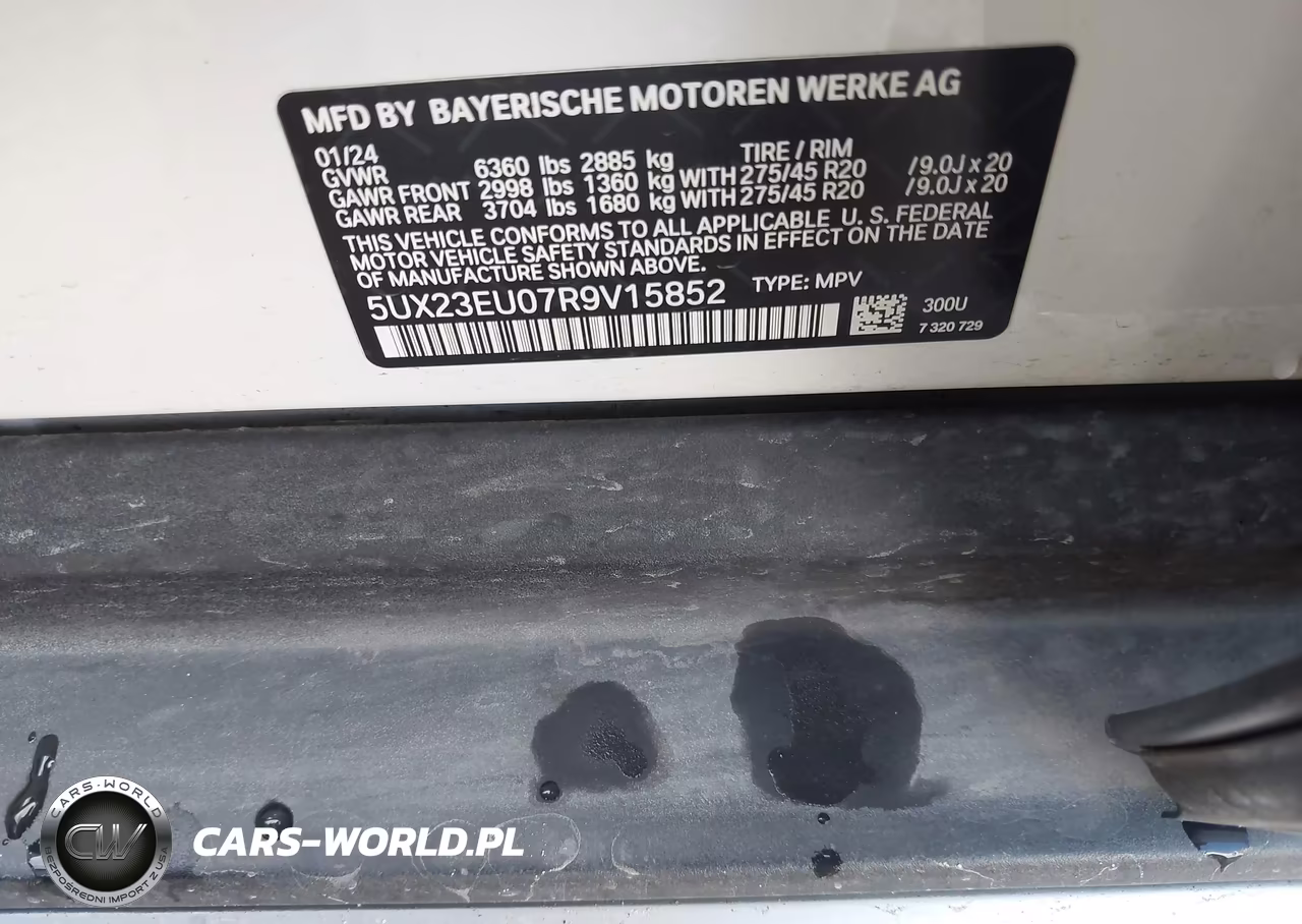 2024 BMW X5 xDrive40I VIN:5UX23EU07R9V15852 - 9