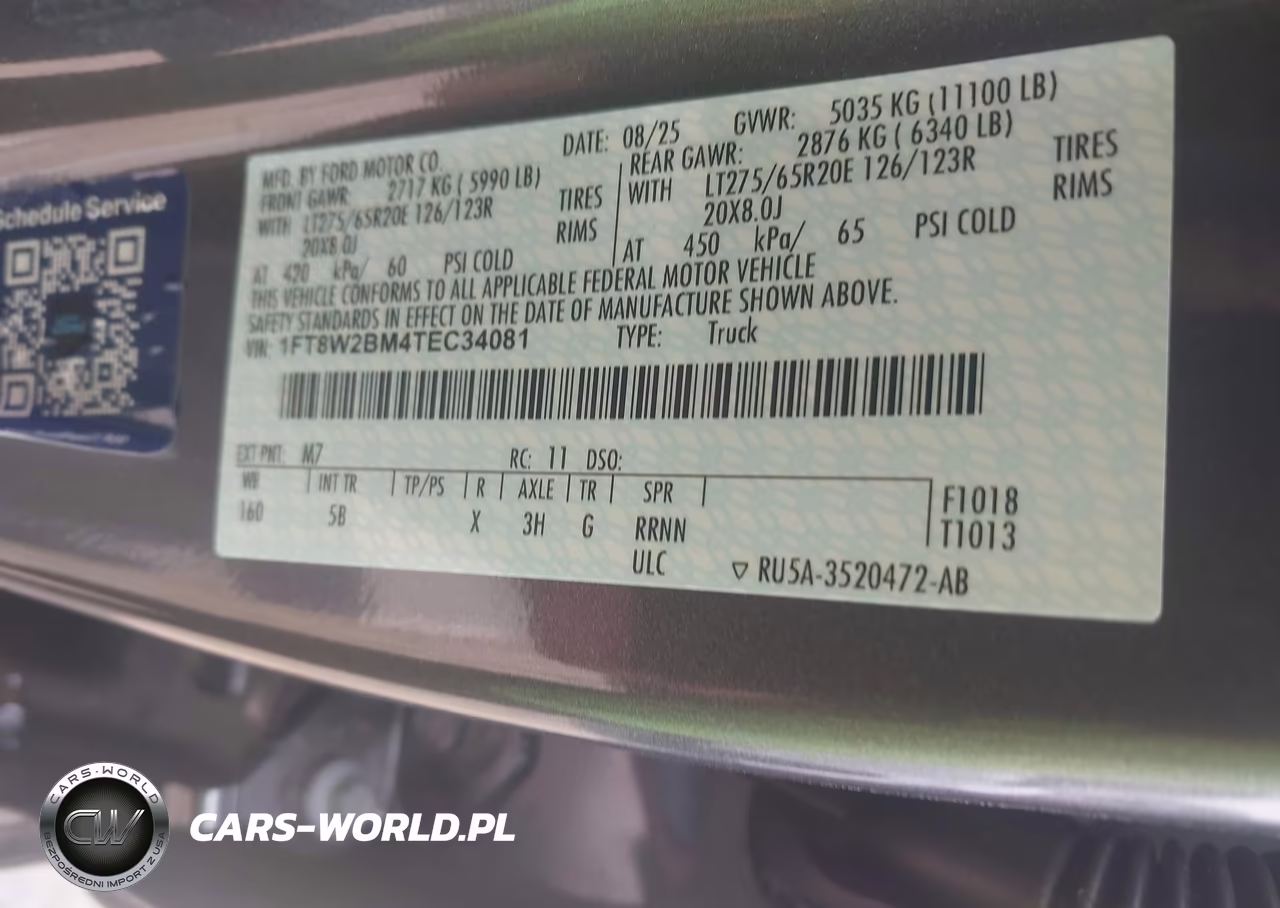 2026 Ford F-250 Lariat VIN:1FT8W2BM4TEC34081 - 8