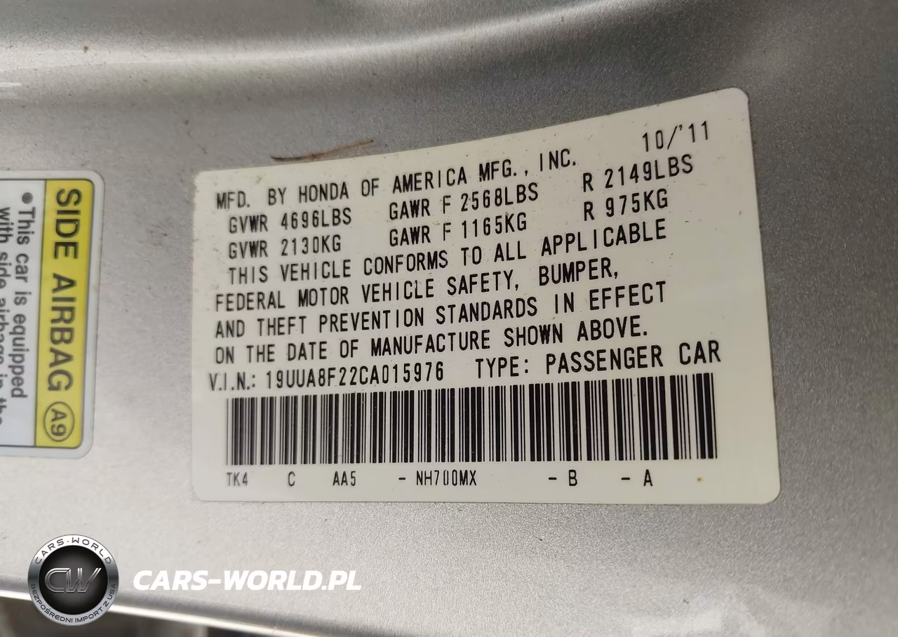 2012 Acura Tl 3.5 VIN:19UUA8F22CA015976 - 9