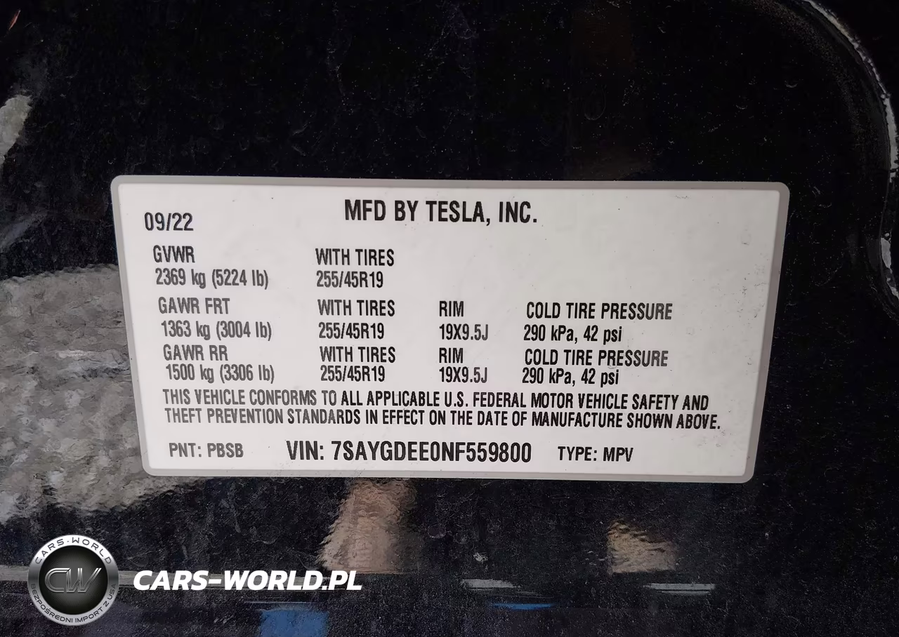 2022 Tesla Model Y Long Range Dual Motor All-Wheel Drive VIN:7SAYGDEE0NF559800 - 9