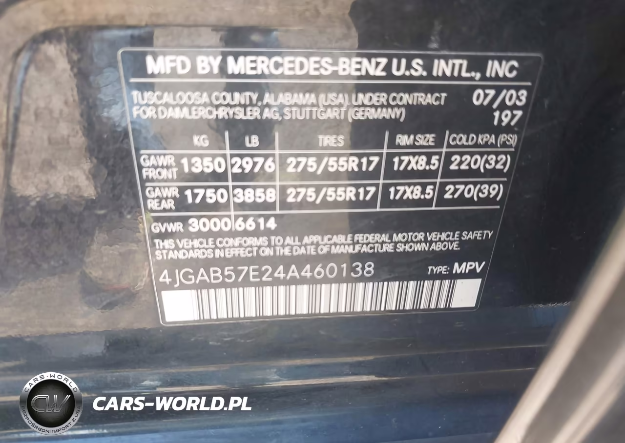 2004 Mercedes-Benz Ml 350 4Matic VIN:4JGAB57E24A460138 - 9