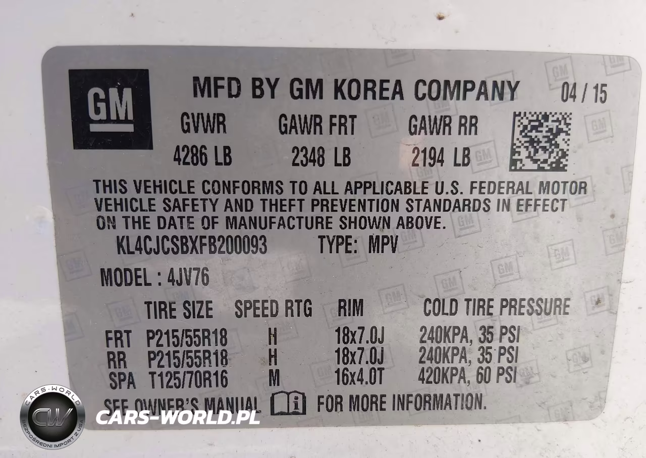 2015 BUICK ENCORE  VIN:KL4CJCSBXFB200093 - 9