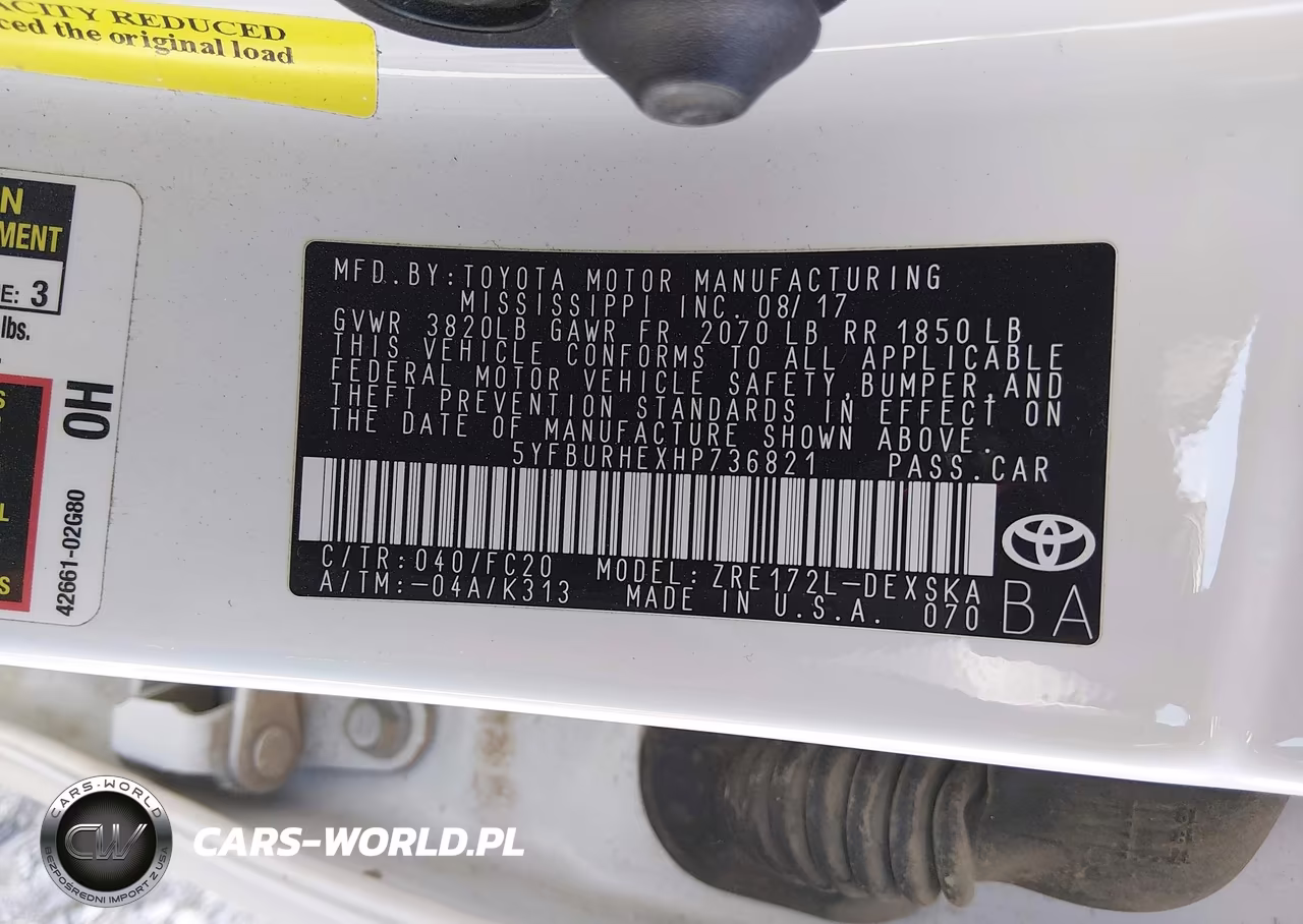 2017 Toyota Corolla Se VIN:5YFBURHEXHP736821 - 9