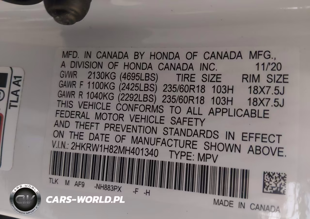 2021 Honda Cr-V 2Wd Ex-L VIN:2HKRW1H82MH401340 - 9