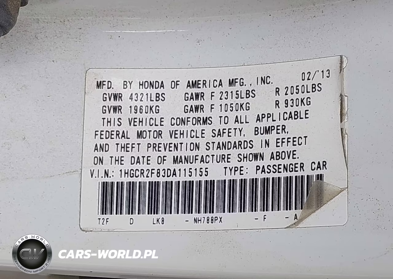 2013 Honda Accord Ex-L VIN:1HGCR2F83DA115155 - 9