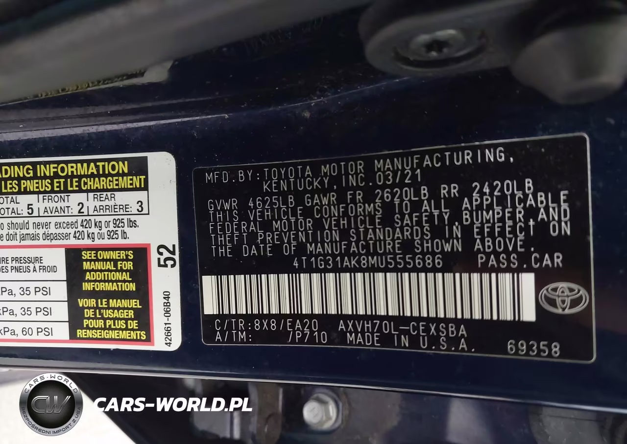 2021 Toyota Camry Se Hybrid VIN:4T1G31AK8MU555686 - 9