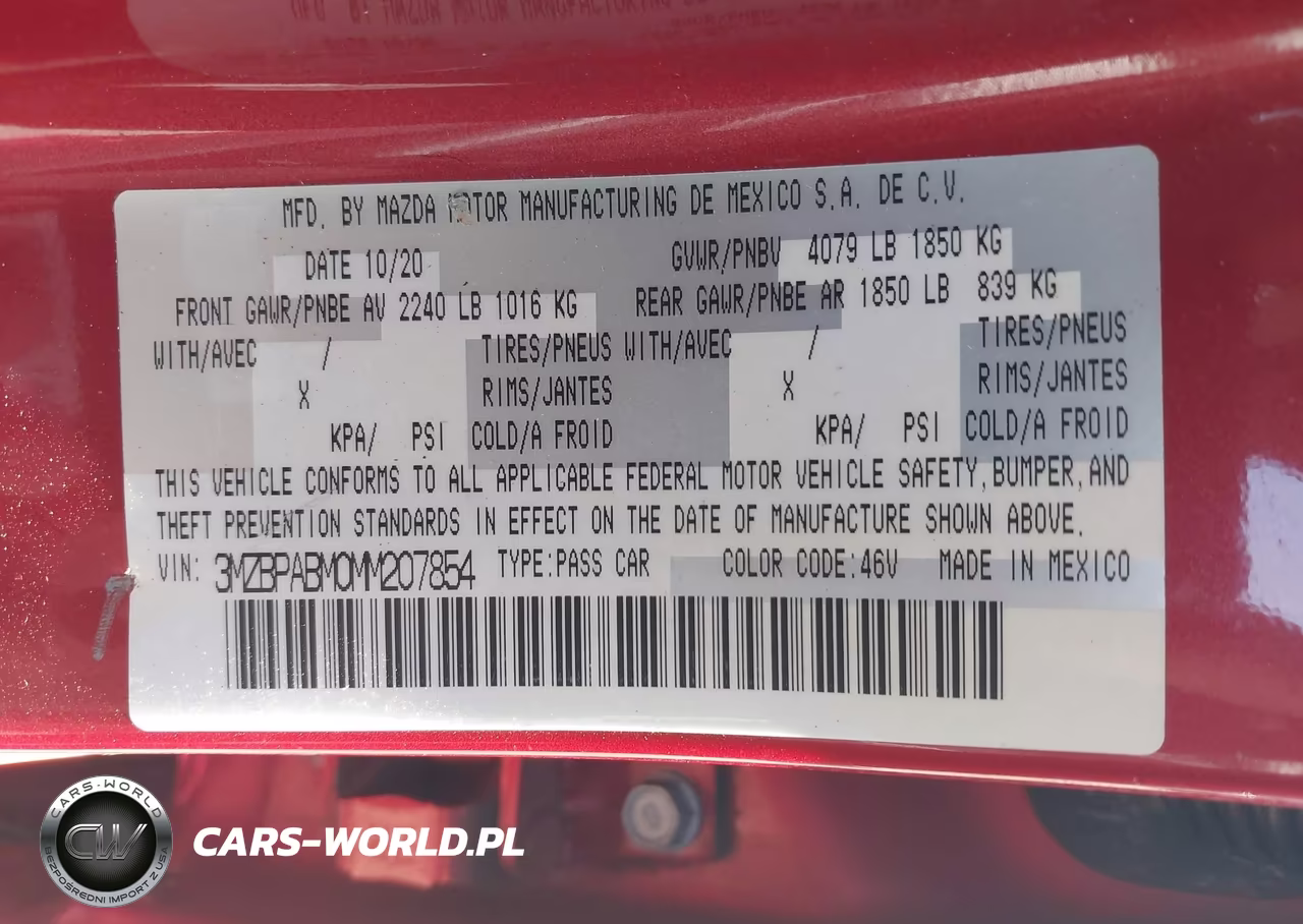 2021 Mazda Mazda3 Select VIN:3MZBPABM0MM207854 - 9