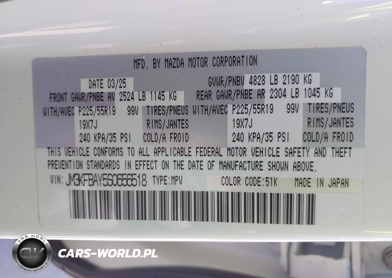 2025 Mazda Cx-5 2.5 Carbon Turbo VIN:JM3KFBAY5S0656518 - 9