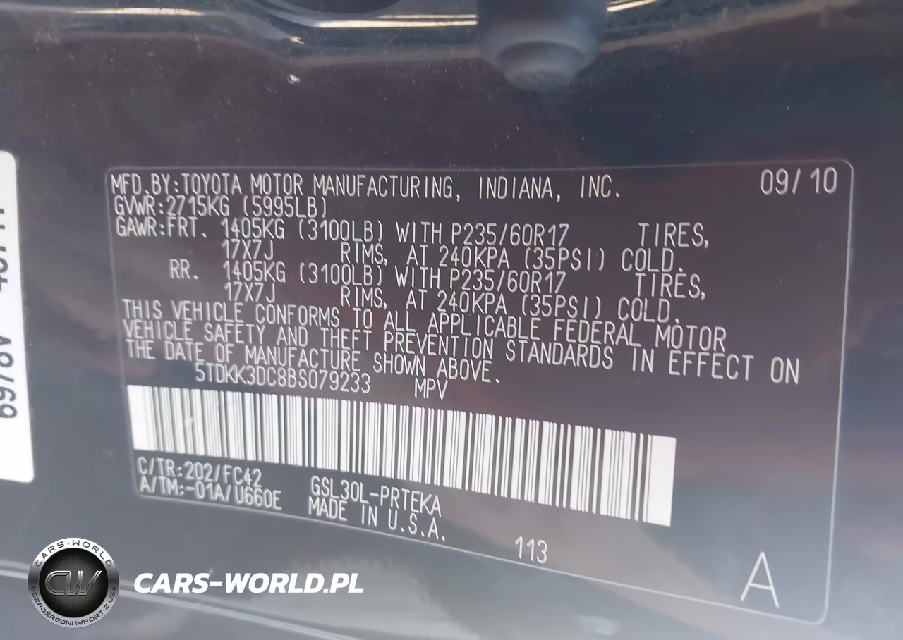 2011 Toyota Sienna Le V6 VIN:5TDKK3DC8BS079233 - 9