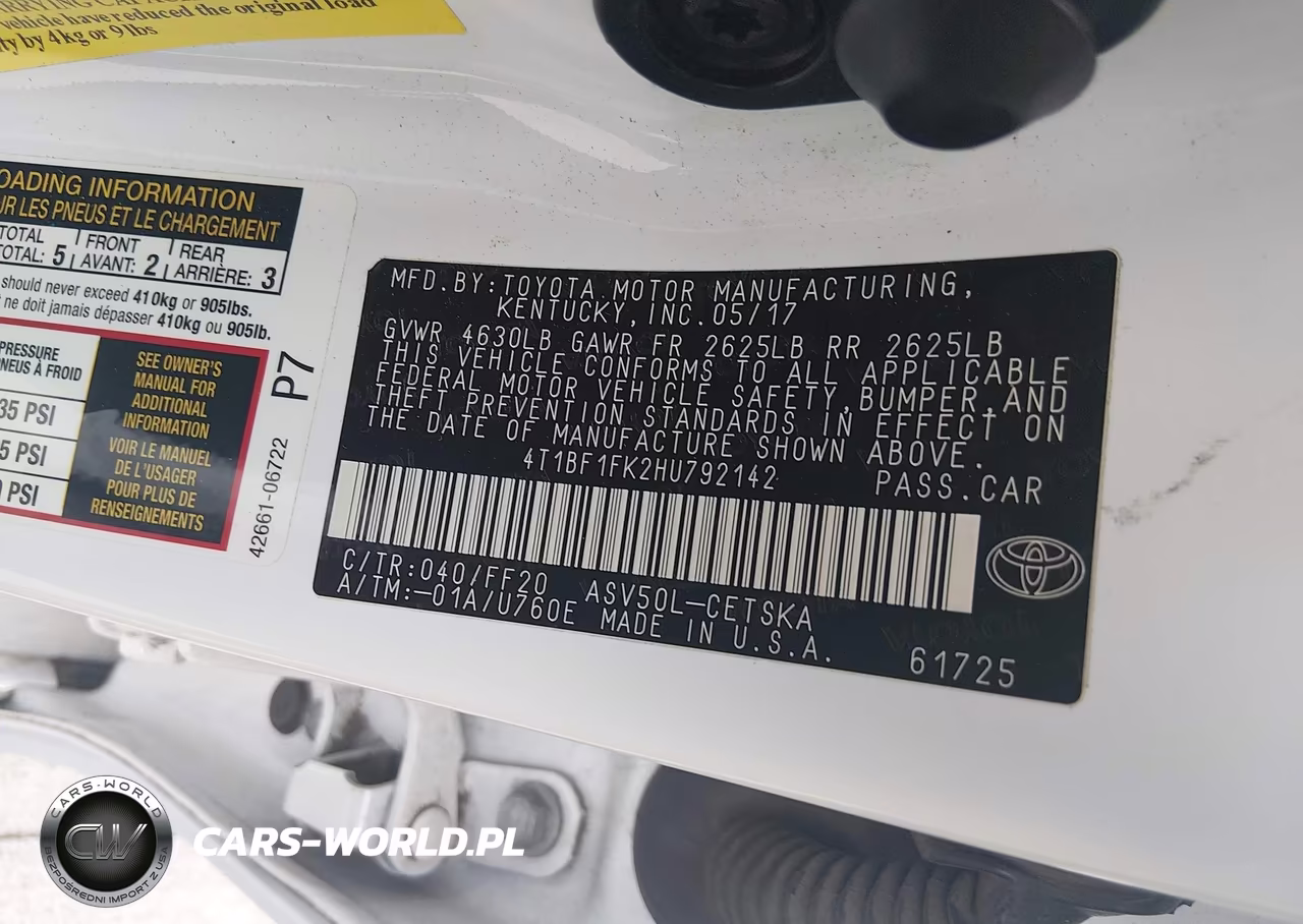 2017 Toyota Camry Se VIN:4T1BF1FK2HU792142 - 9