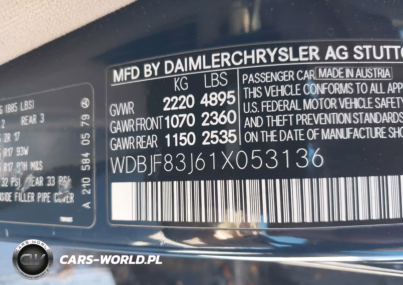 2001 Mercedes-Benz E 430 4M VIN:WDBJF83J61X053136 - 9