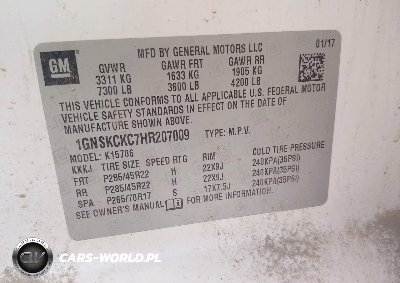 2017 Chevrolet Tahoe Premier VIN:1GNSKCKC7HR207009 - 9
