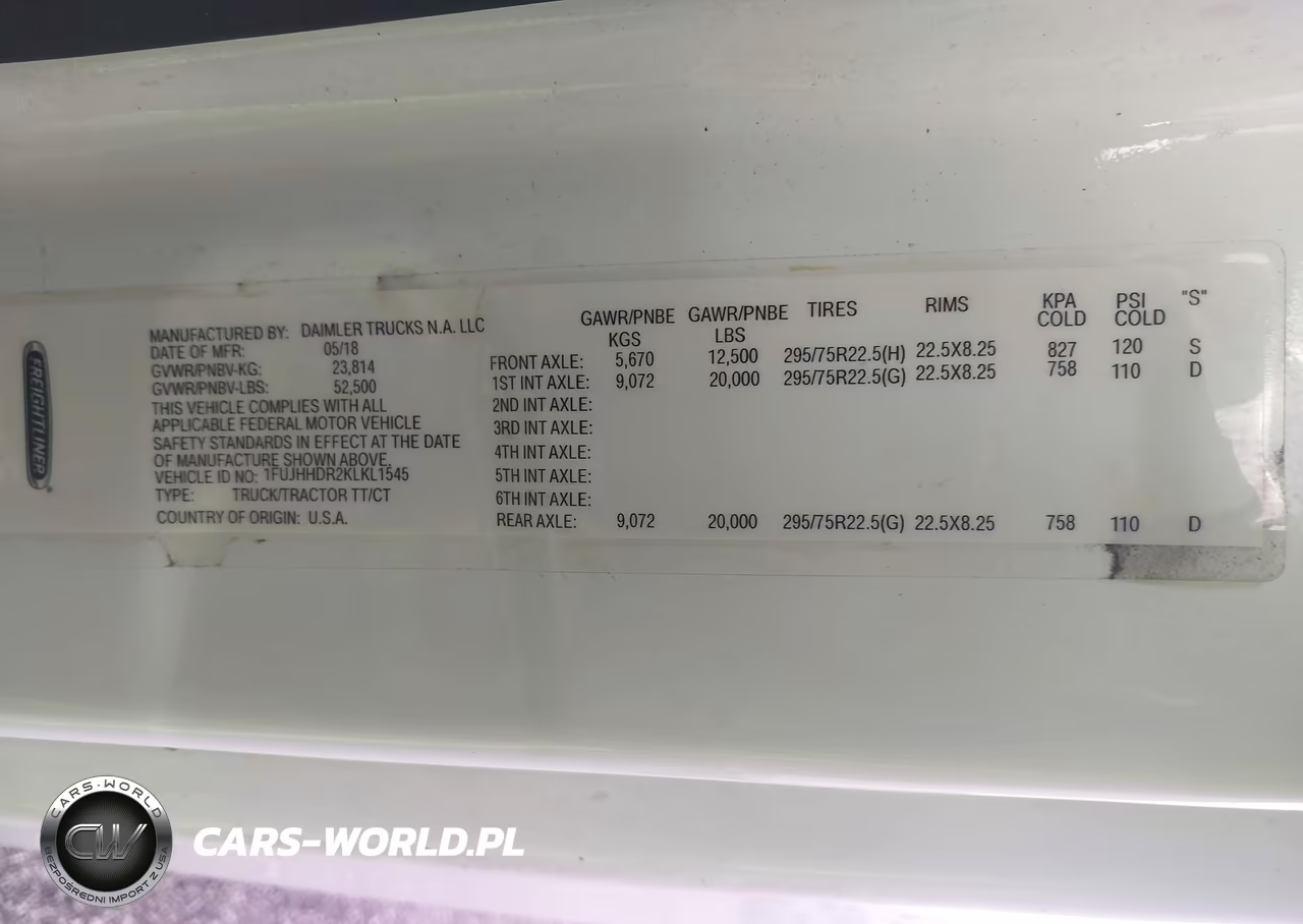 2019 Freightliner New Cascadia 126 VIN:1FUJHHDR2KLKL1545 - 8