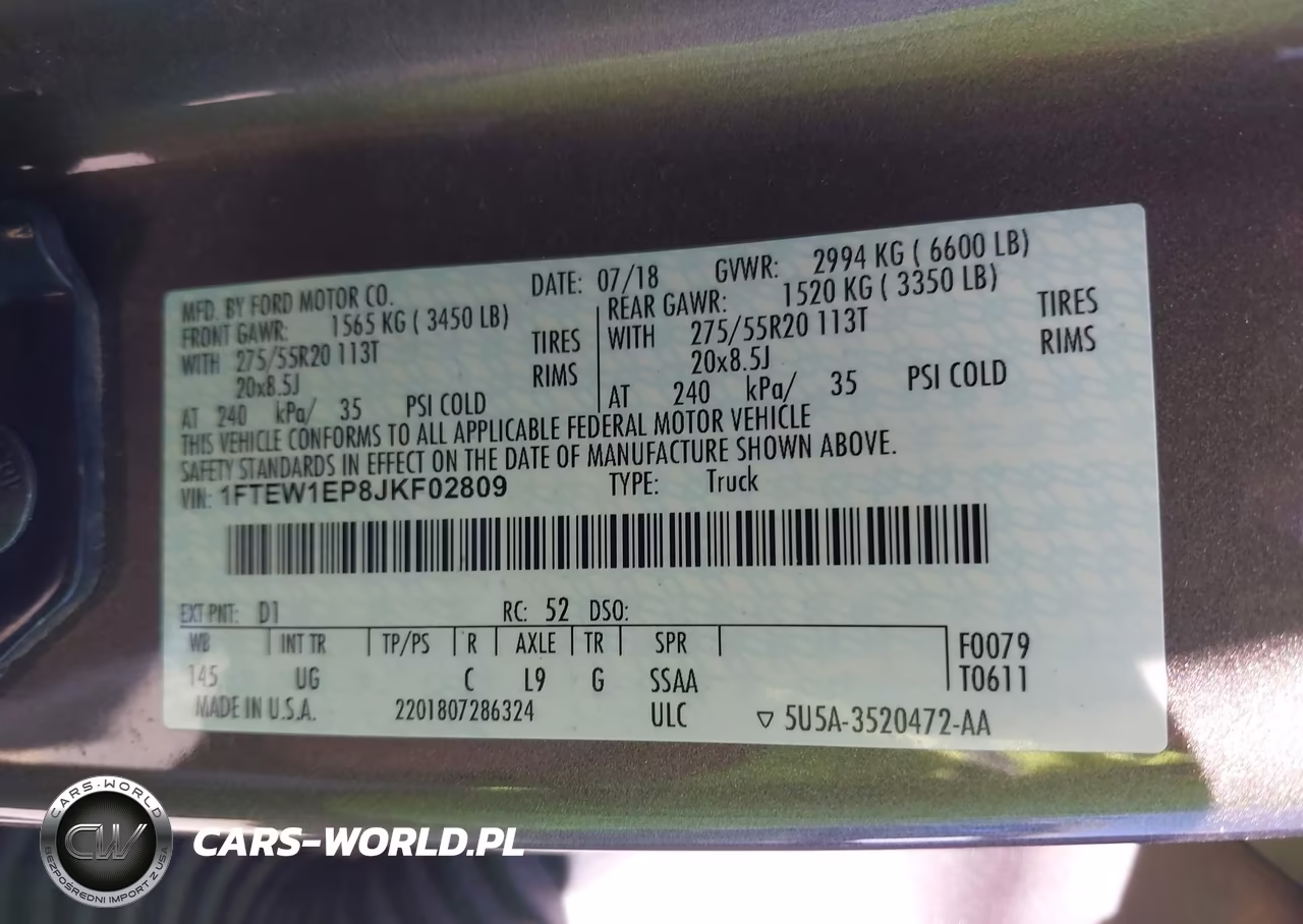 2018 Ford F-150 Xlt VIN:1FTEW1EP8JKF02809 - 9