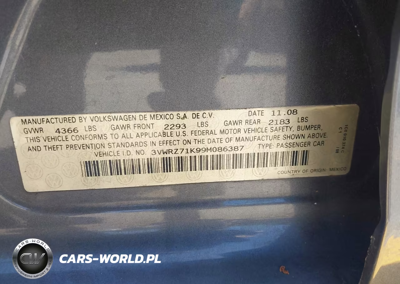 2009 Volkswagen Jetta Se VIN:3VWRZ71K99M086387 - 9