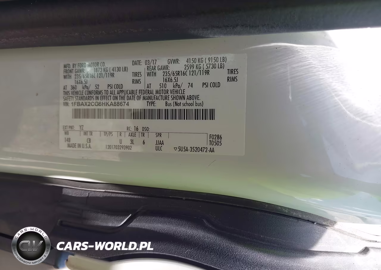 2017 Ford Transit-350 Xl VIN:1FBAX2CG6HKA88674 - 9